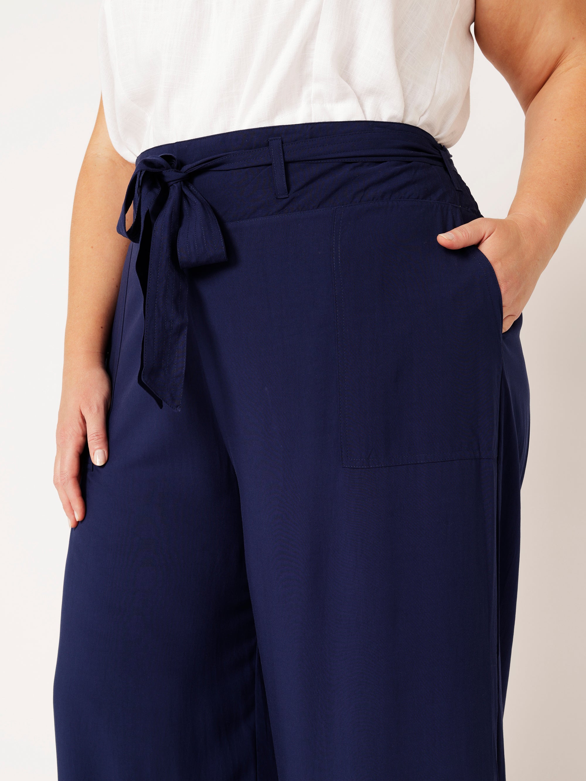 High Waisted Lounge Pant | Navy - Saffron Road