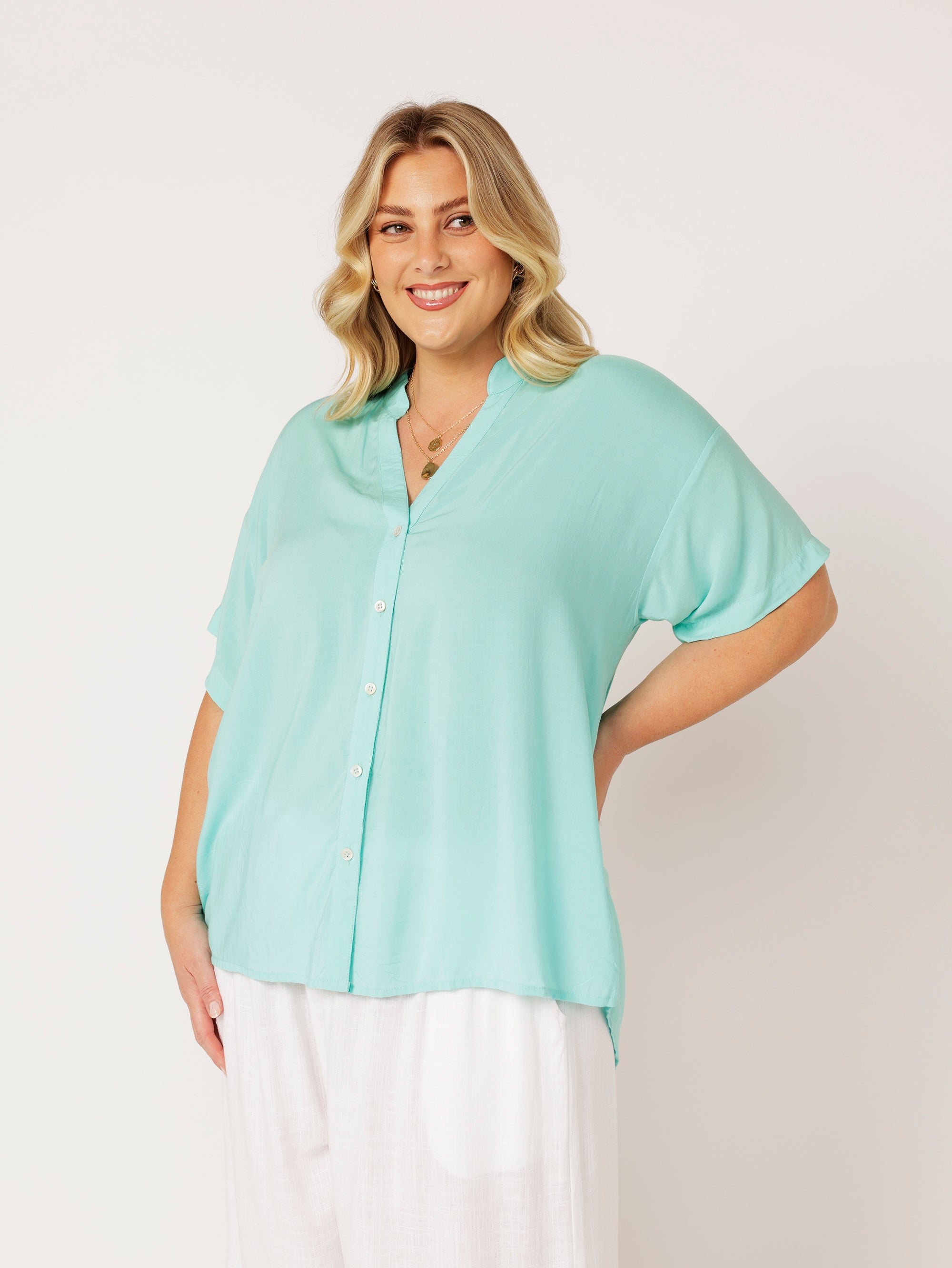 Military Shirt | Turquoise - Saffron Road