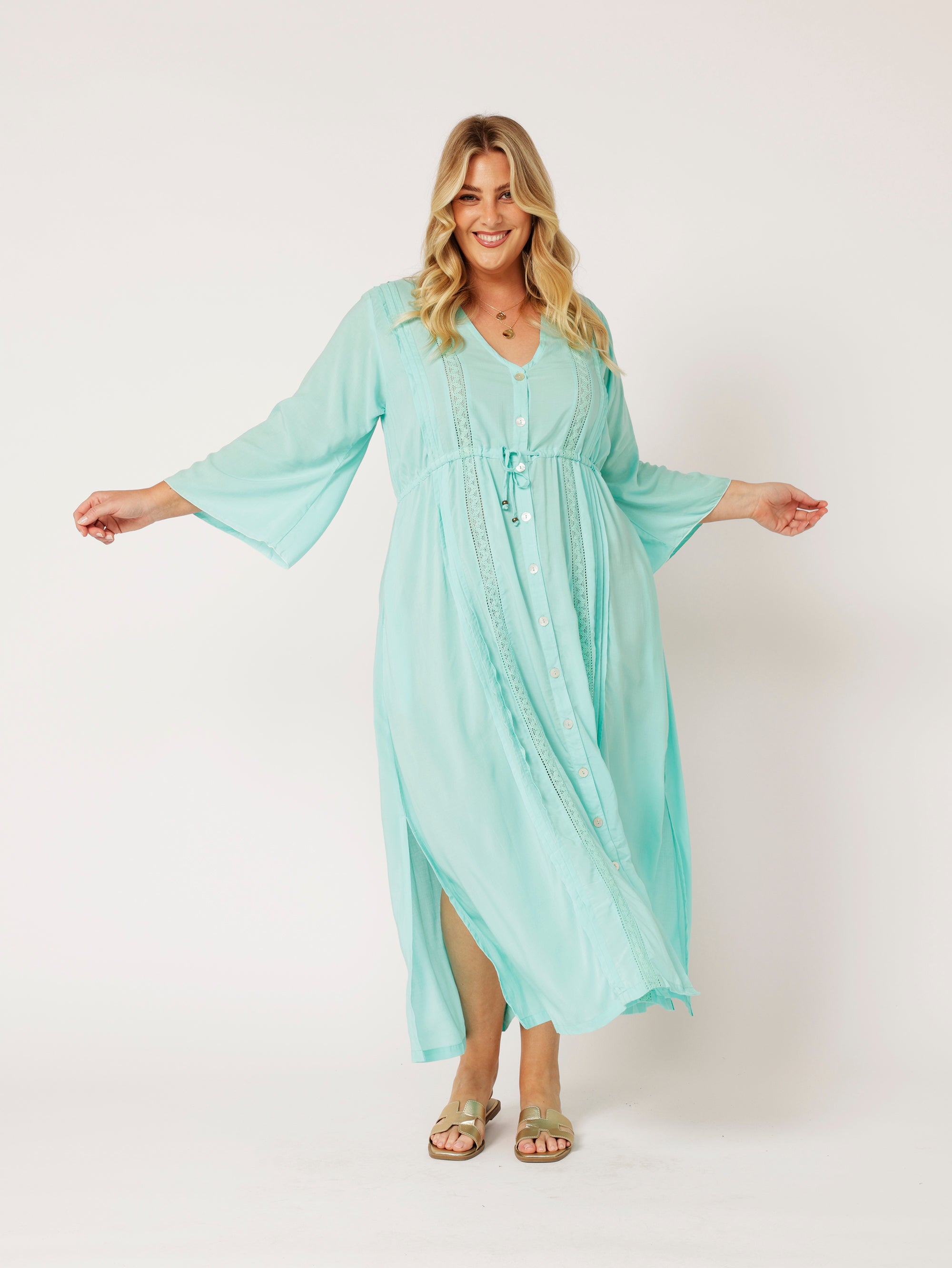 Duster Dress | Turquoise - Saffron Road