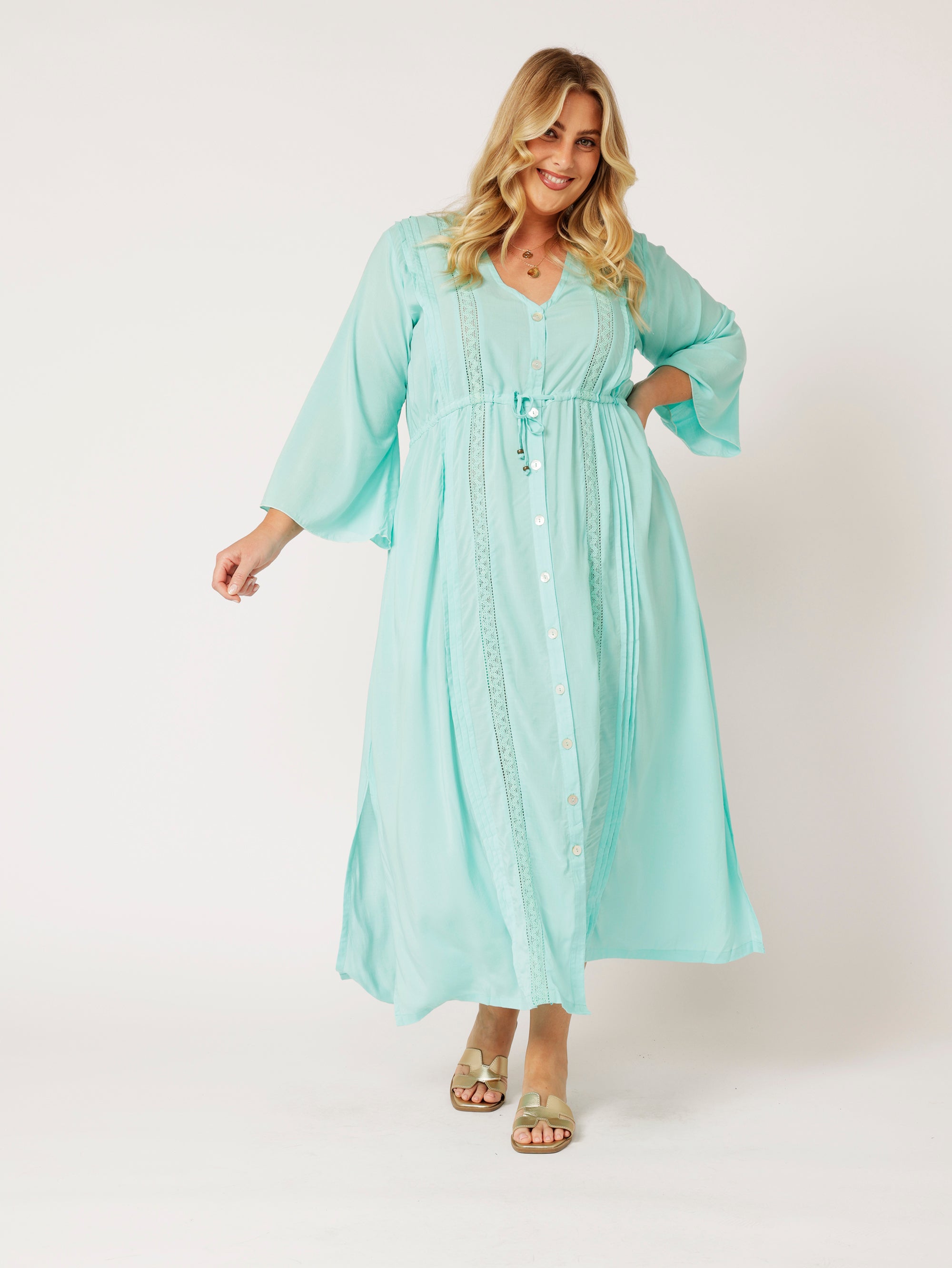 Duster Dress | Turquoise - Saffron Road