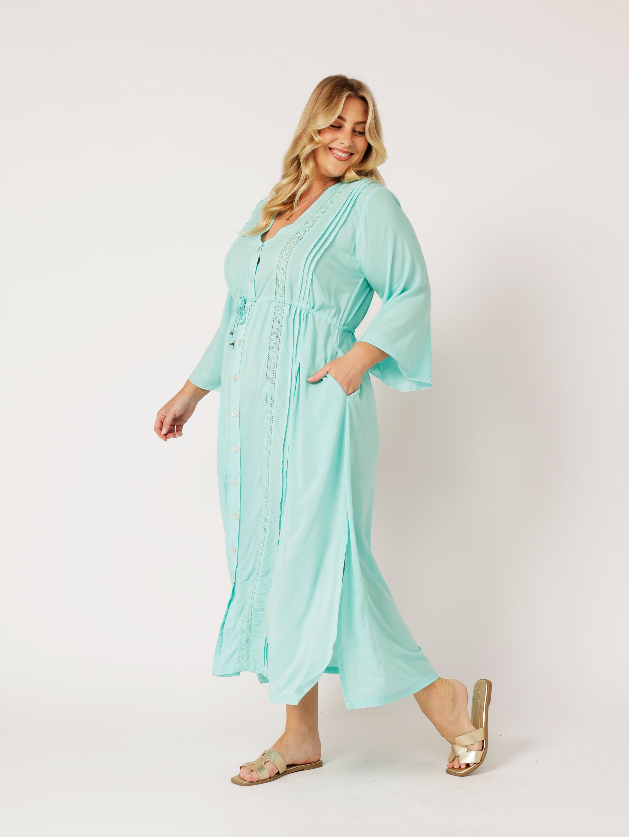 Duster Dress | Turquoise - Saffron Road