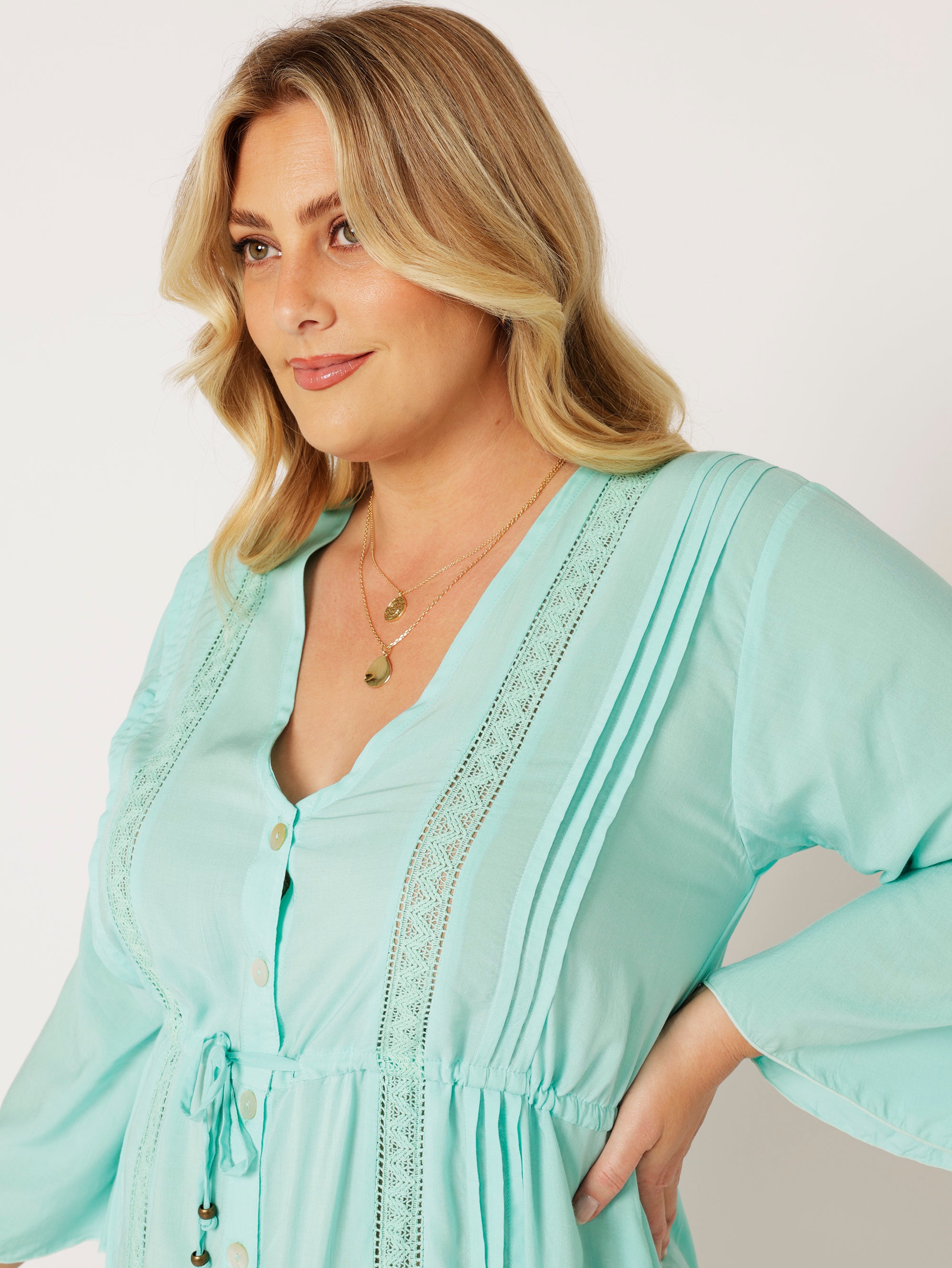 Duster Dress | Turquoise - Saffron Road