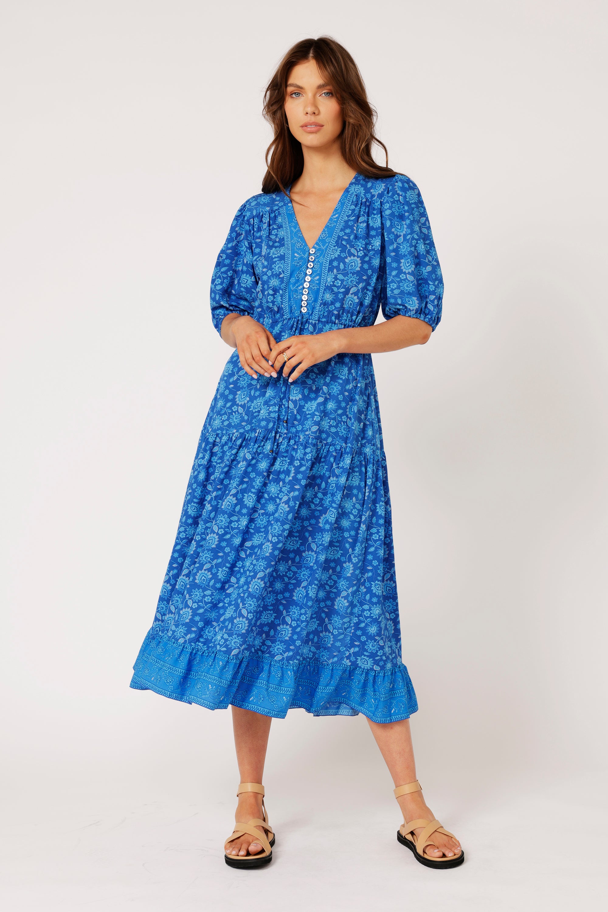 Saffron Road | Boho Drifter Dress | Maxi Dress | Blue Hawaii