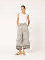 High Waisted Lounge Pant | Cropped | Sage Peony - Saffron Road