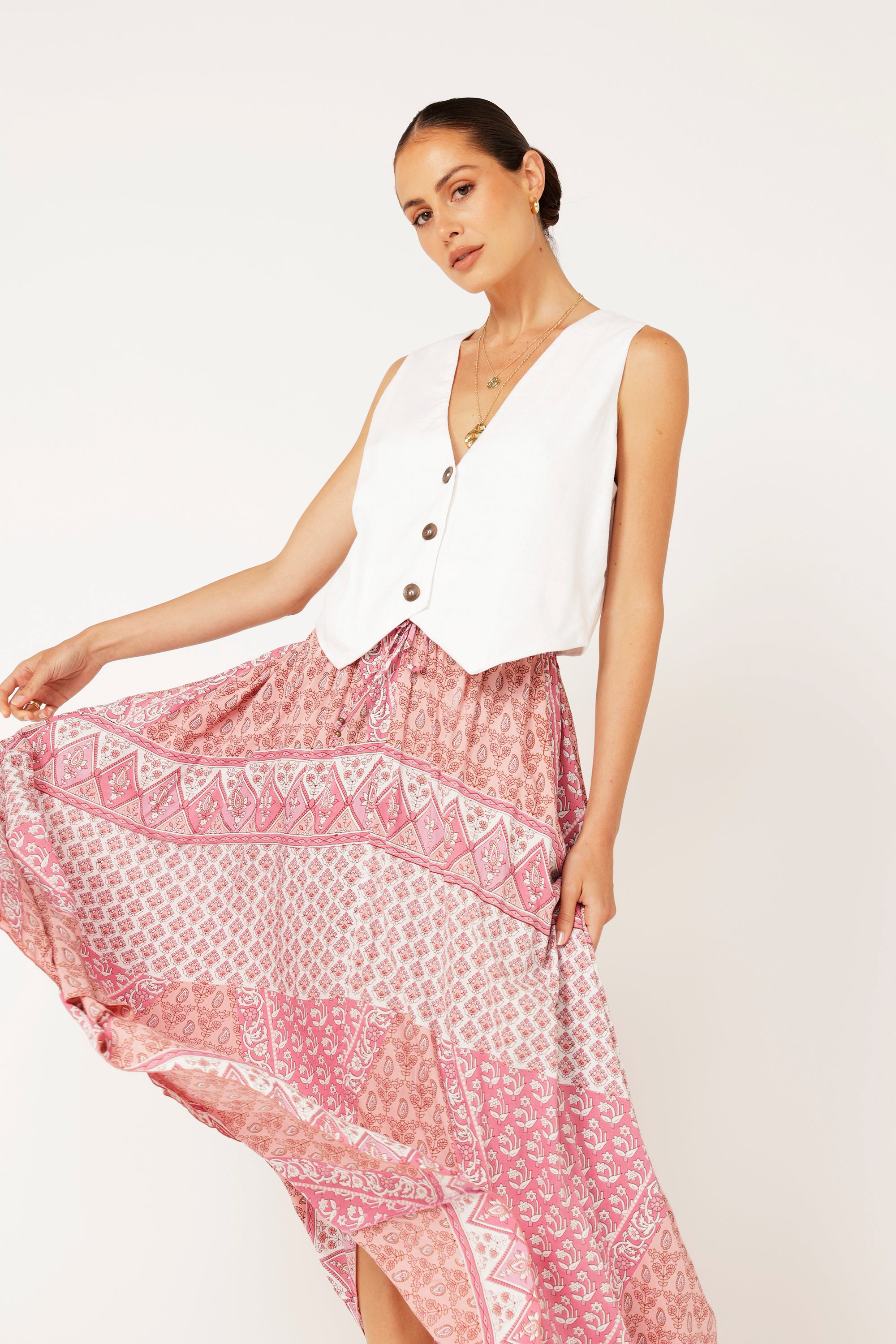 Circle Skirt | Pink Meadow - Saffron Road