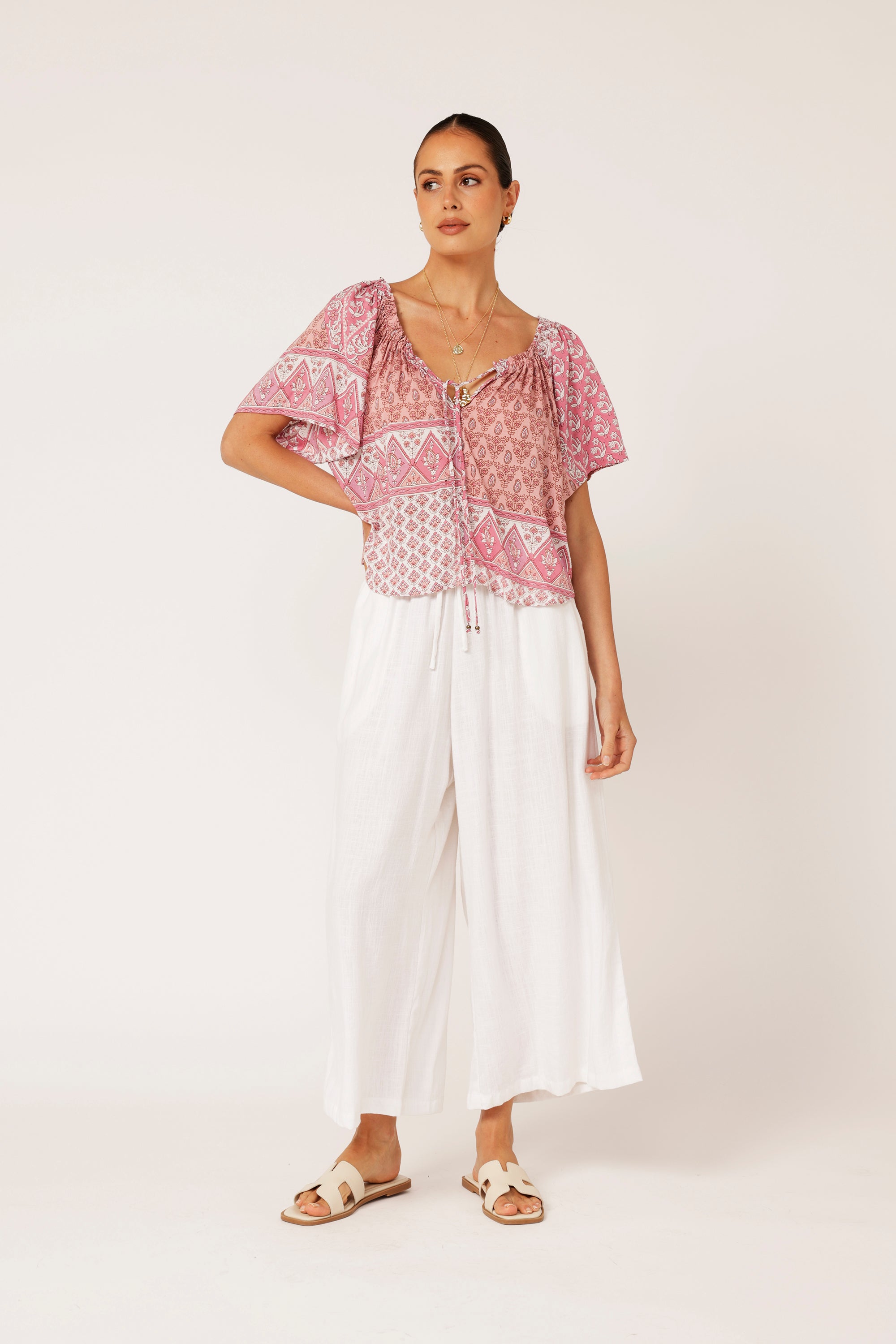 Festival Top | Pink Meadow - Saffron Road