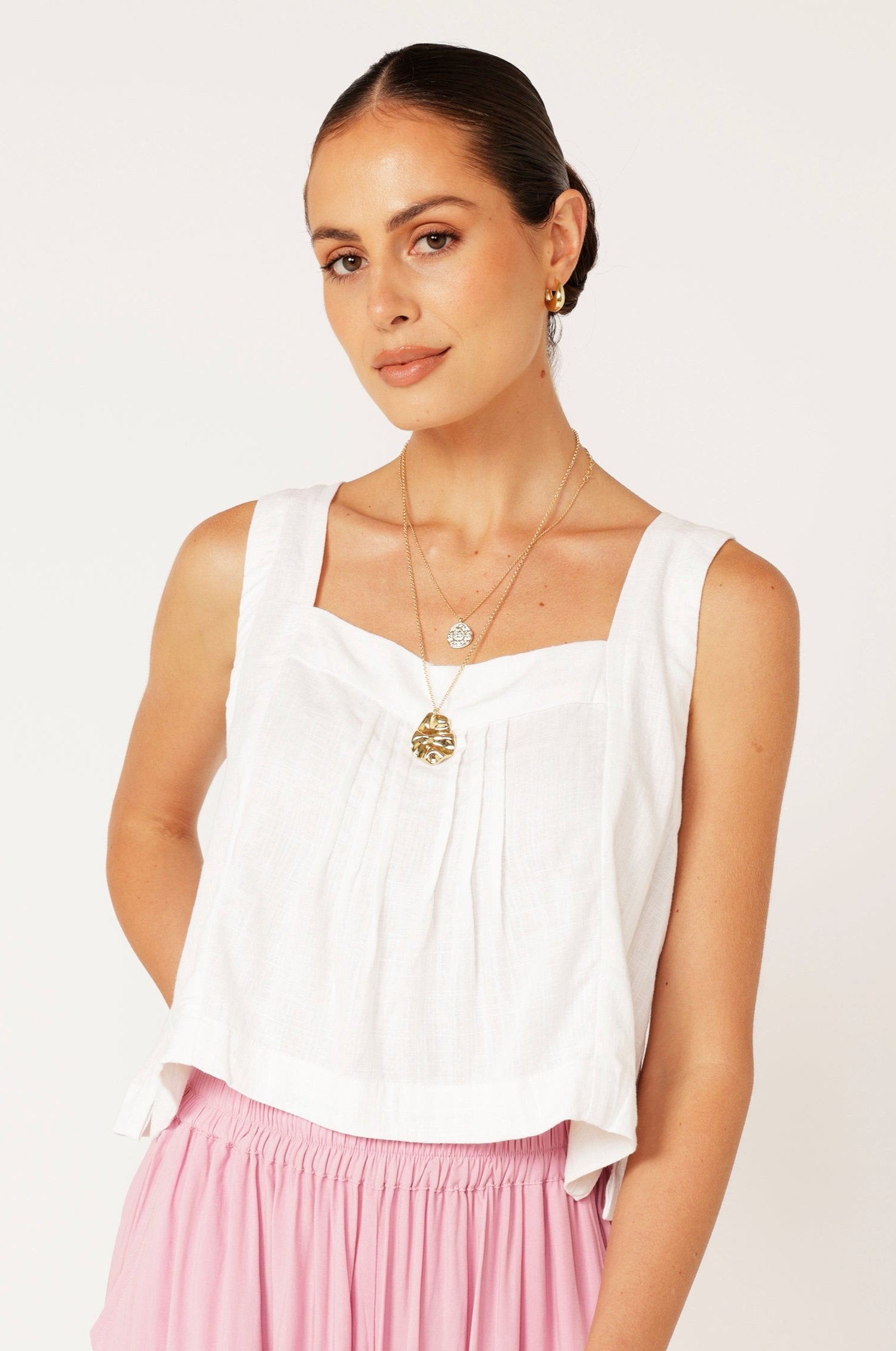 Lotus Tank | Off White | Viscose Linen - Saffron Road