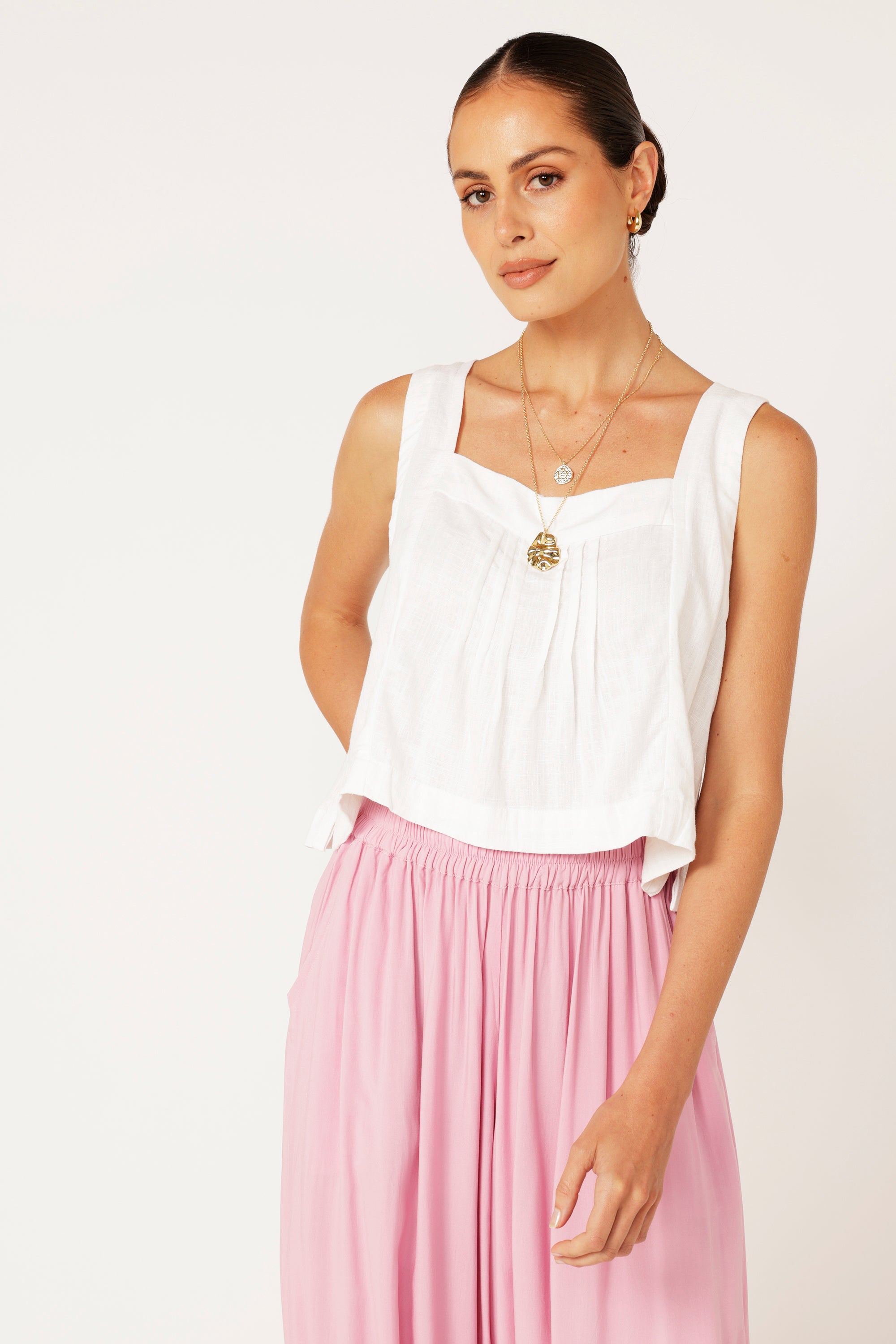 Lotus Tank | Off White | Viscose Linen - Saffron Road