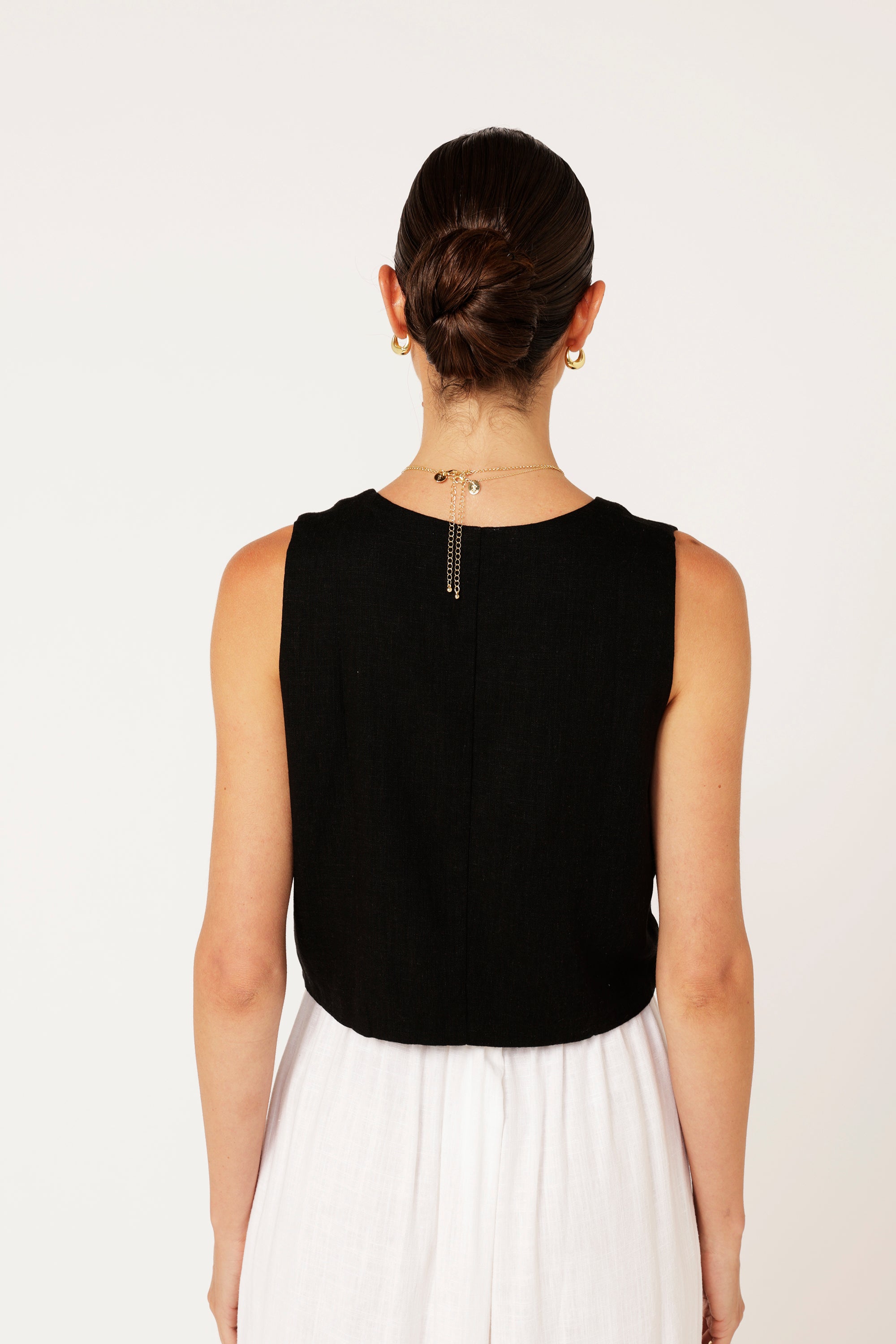 PRE_ORDER Vest | Black | Linen Viscose - Saffron Road