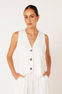 Vest | Off White | Linen Viscose - Saffron Road