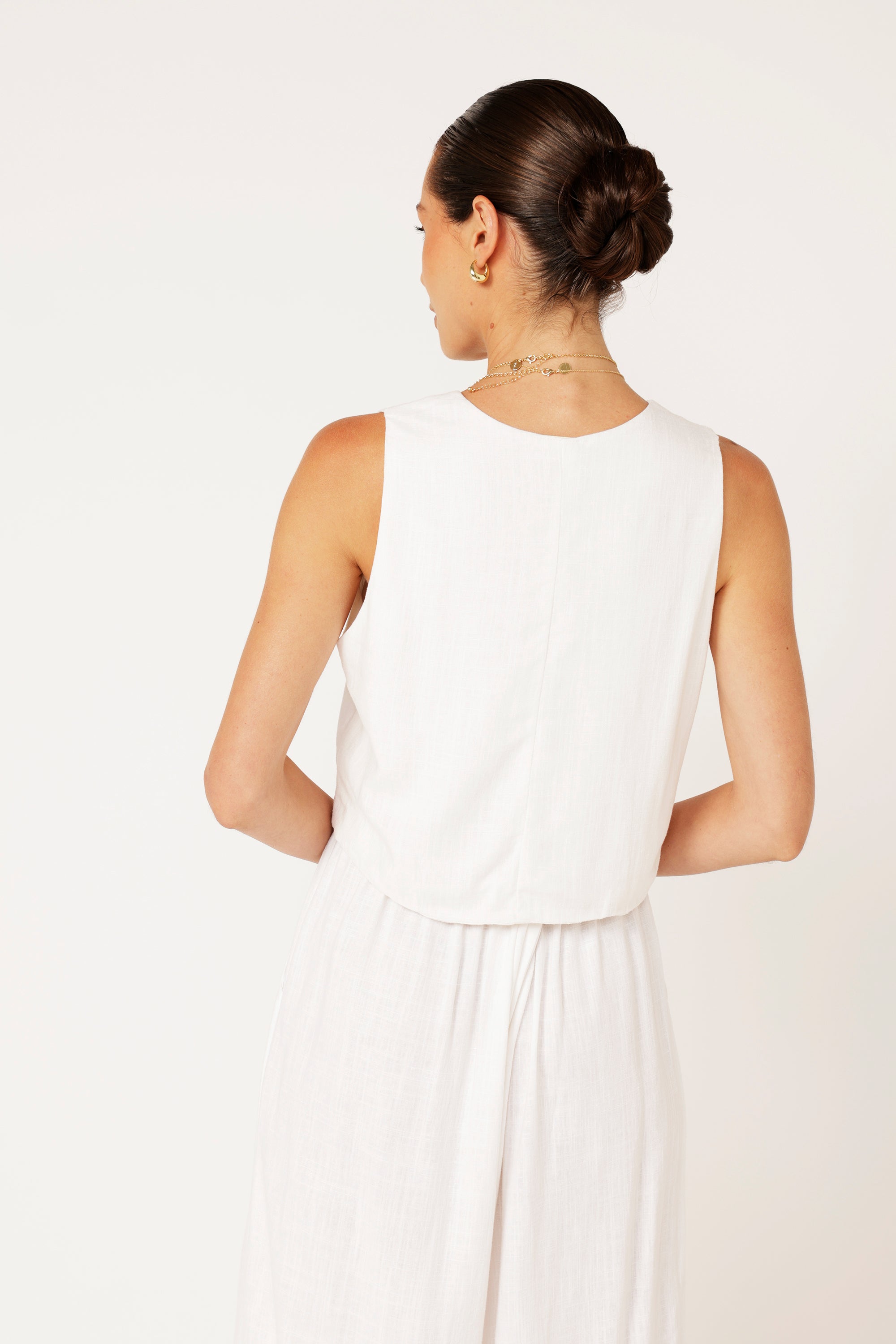 PRE_ORDER Vest | Off White | Linen Viscose - Saffron Road