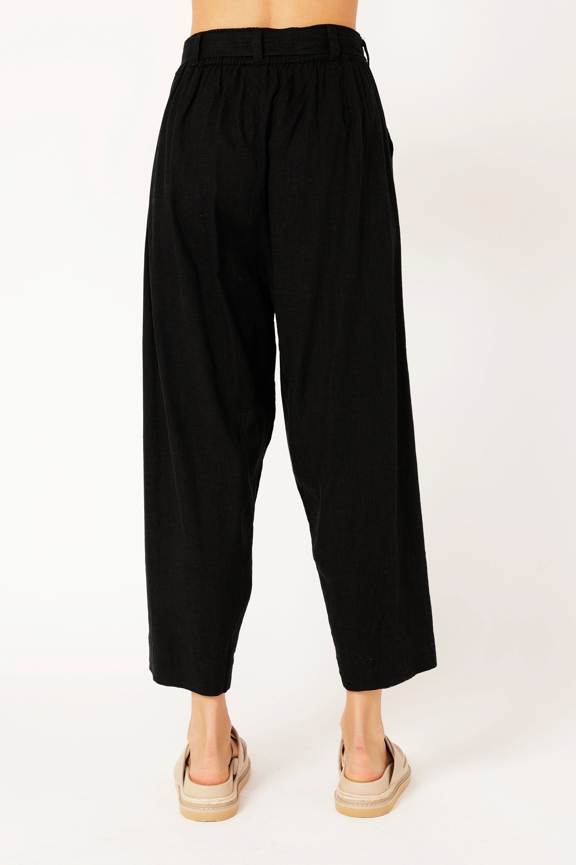 Roma Pant | Black | Viscose Linen - Saffron Road