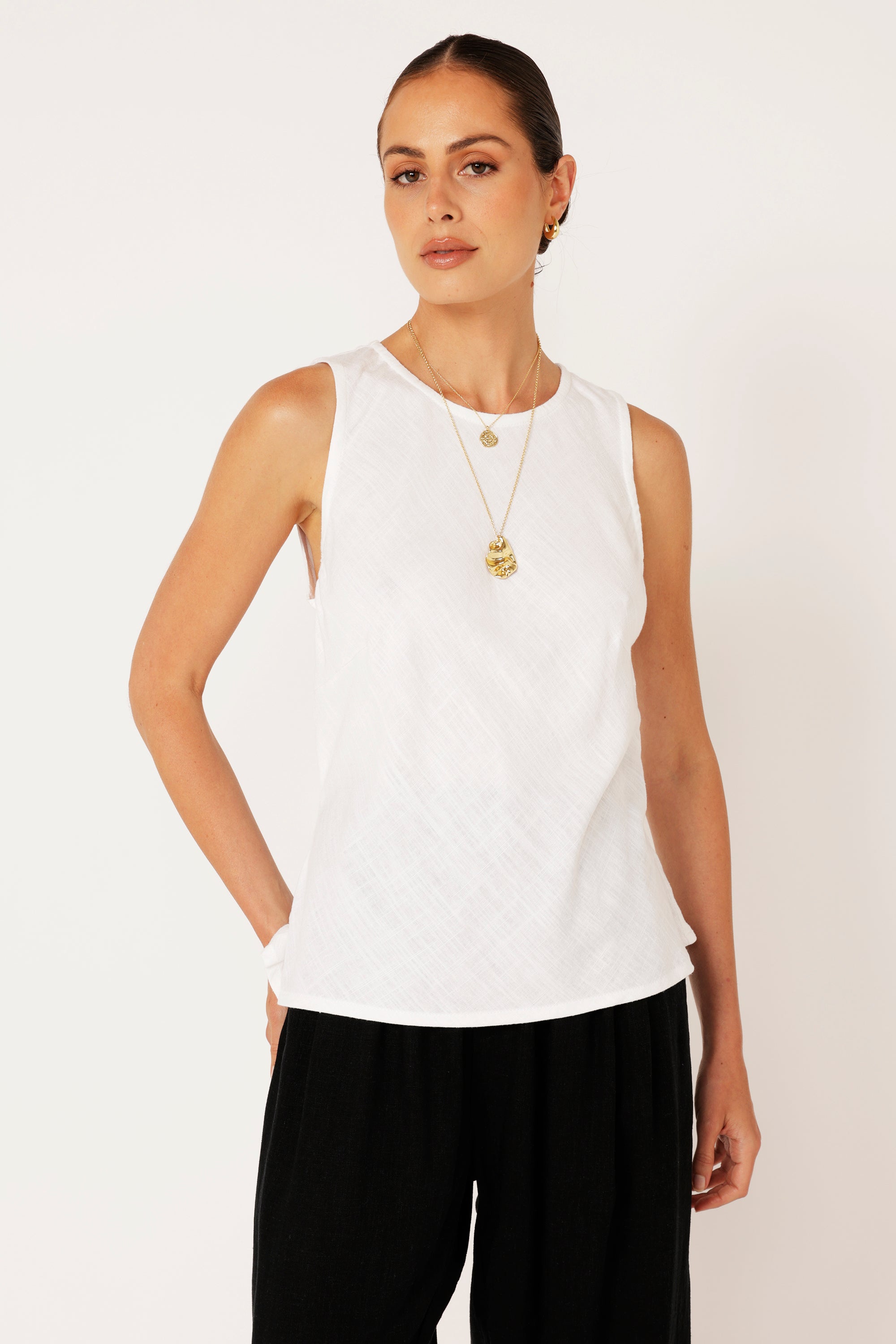 Sofia Tank | Off White | Linen Viscose - Saffron Road