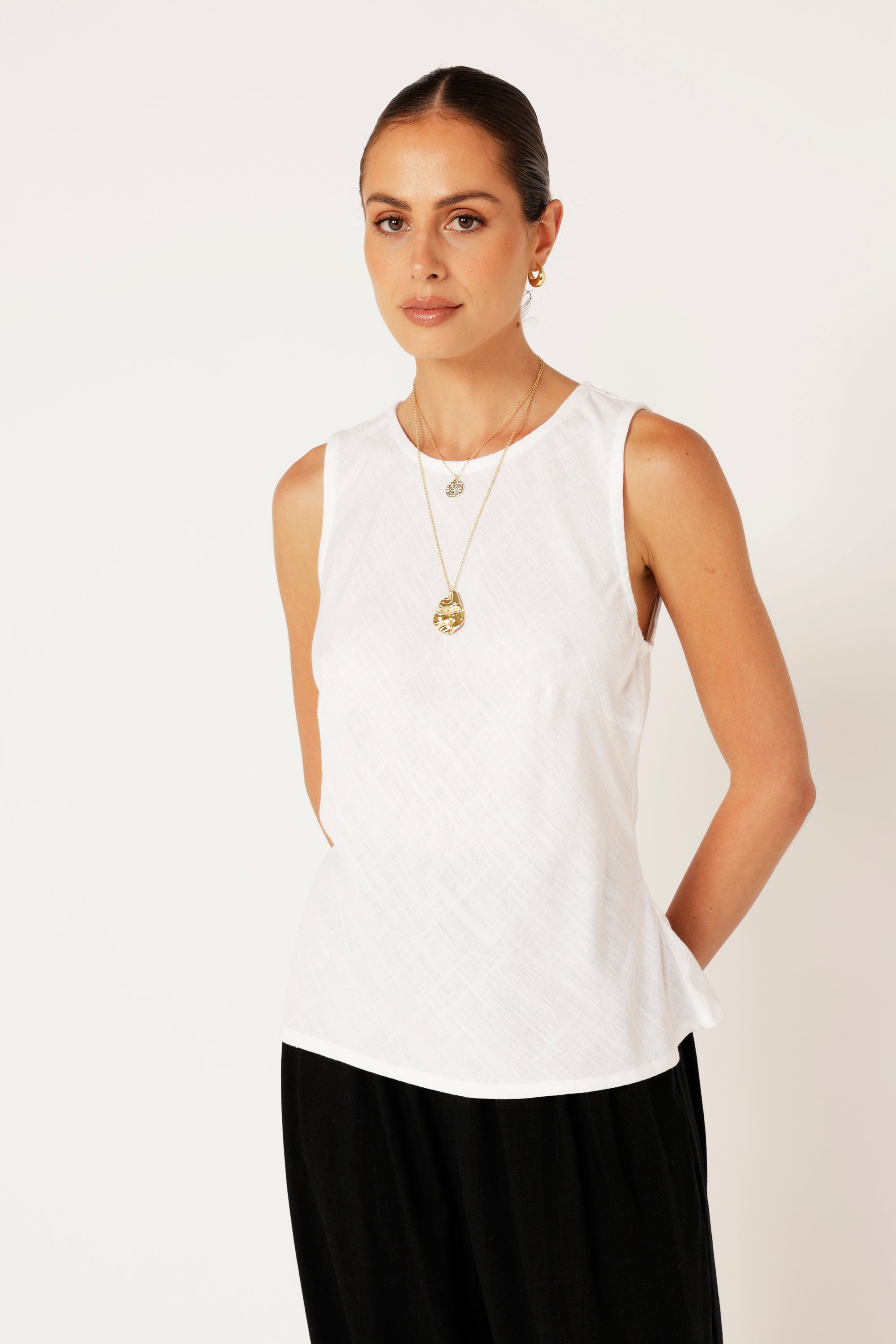 Sofia Tank | Off White | Linen Viscose - Saffron Road