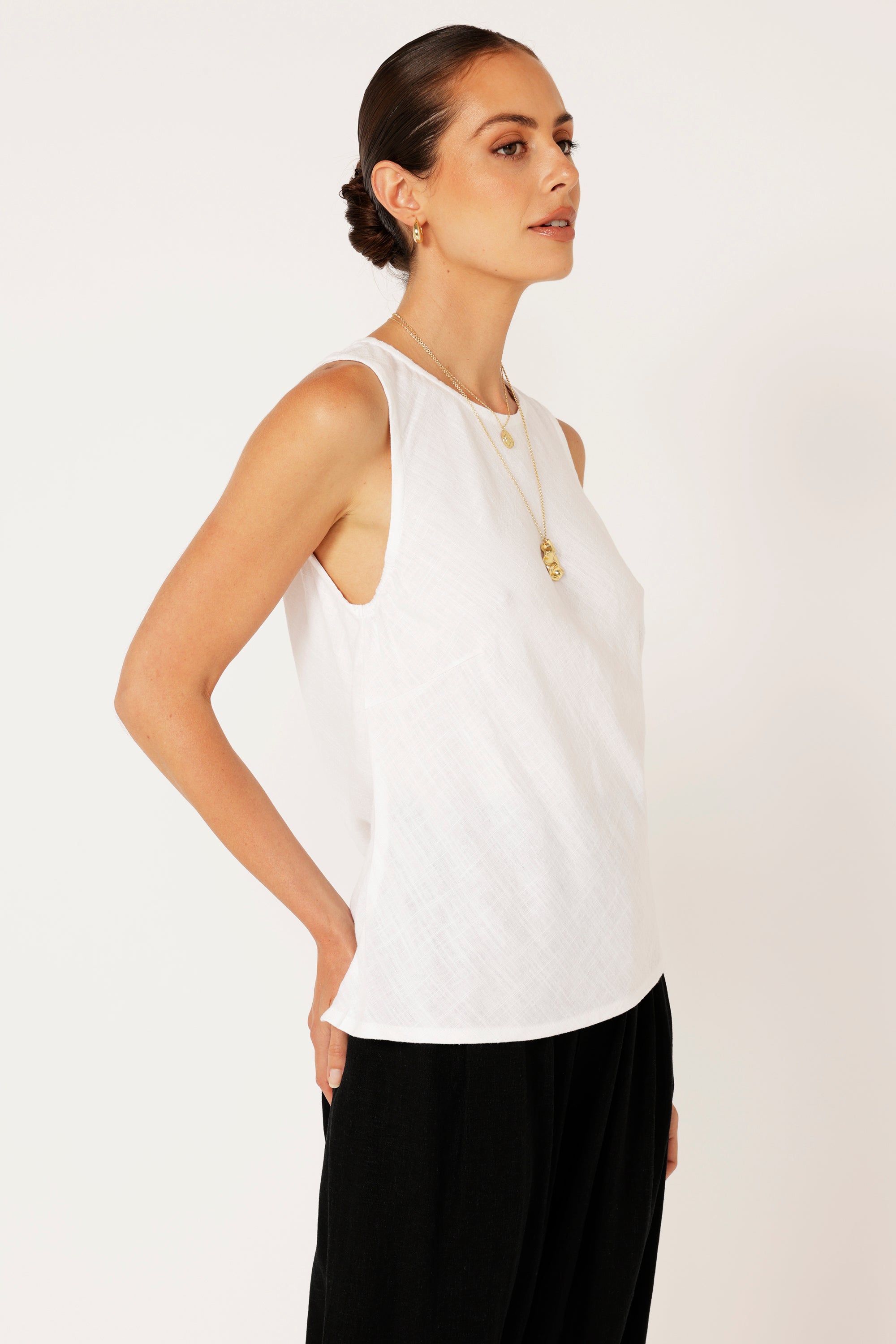 Sofia Tank | Off White | Linen Viscose - Saffron Road