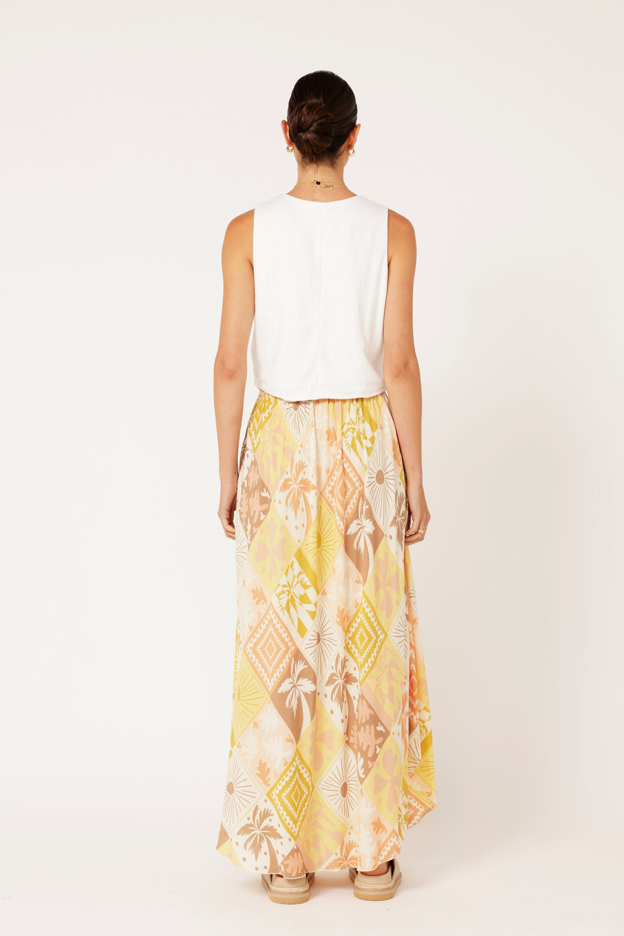 Elsa Skirt | Sunset Palm - Saffron Road