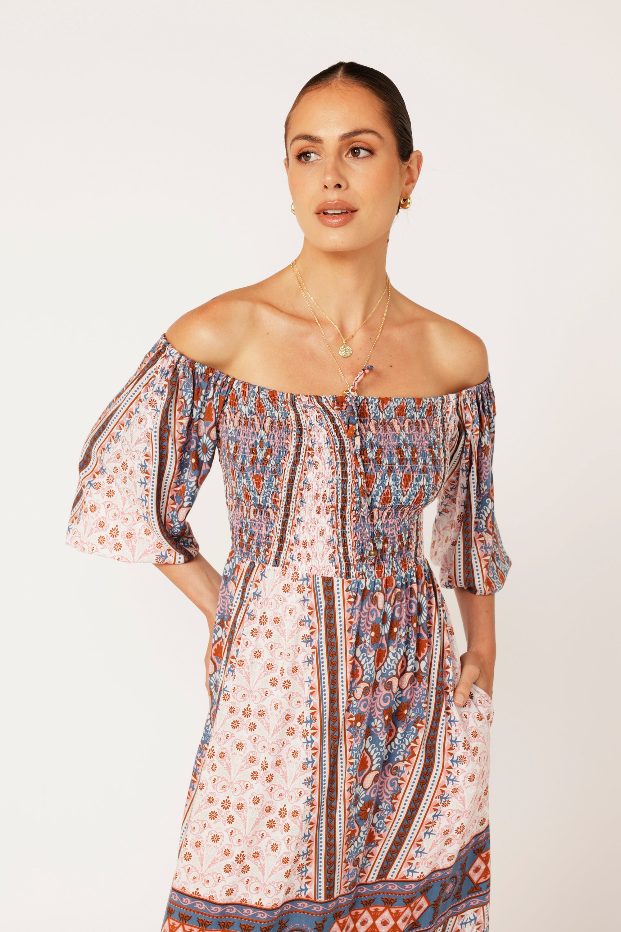 Harper Dress MAXI | Bluebell Tapestry - Saffron Road