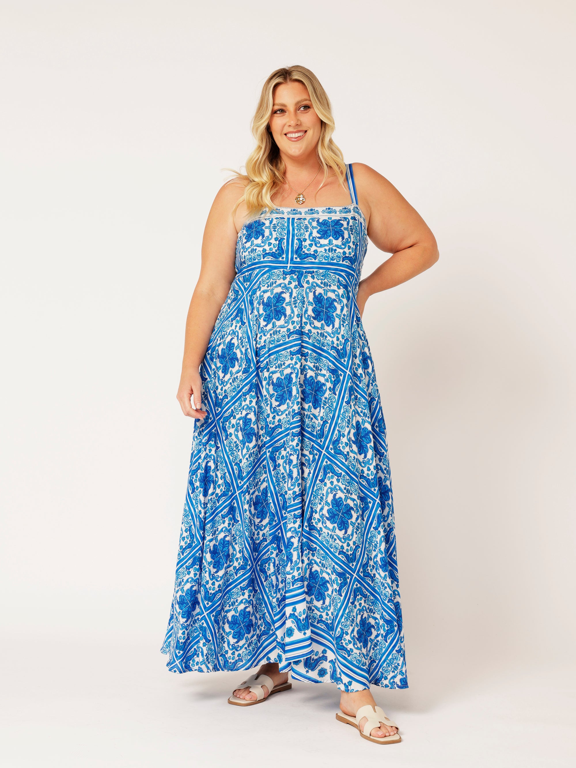 Positano Dress | Amalfi Blue - Saffron Road