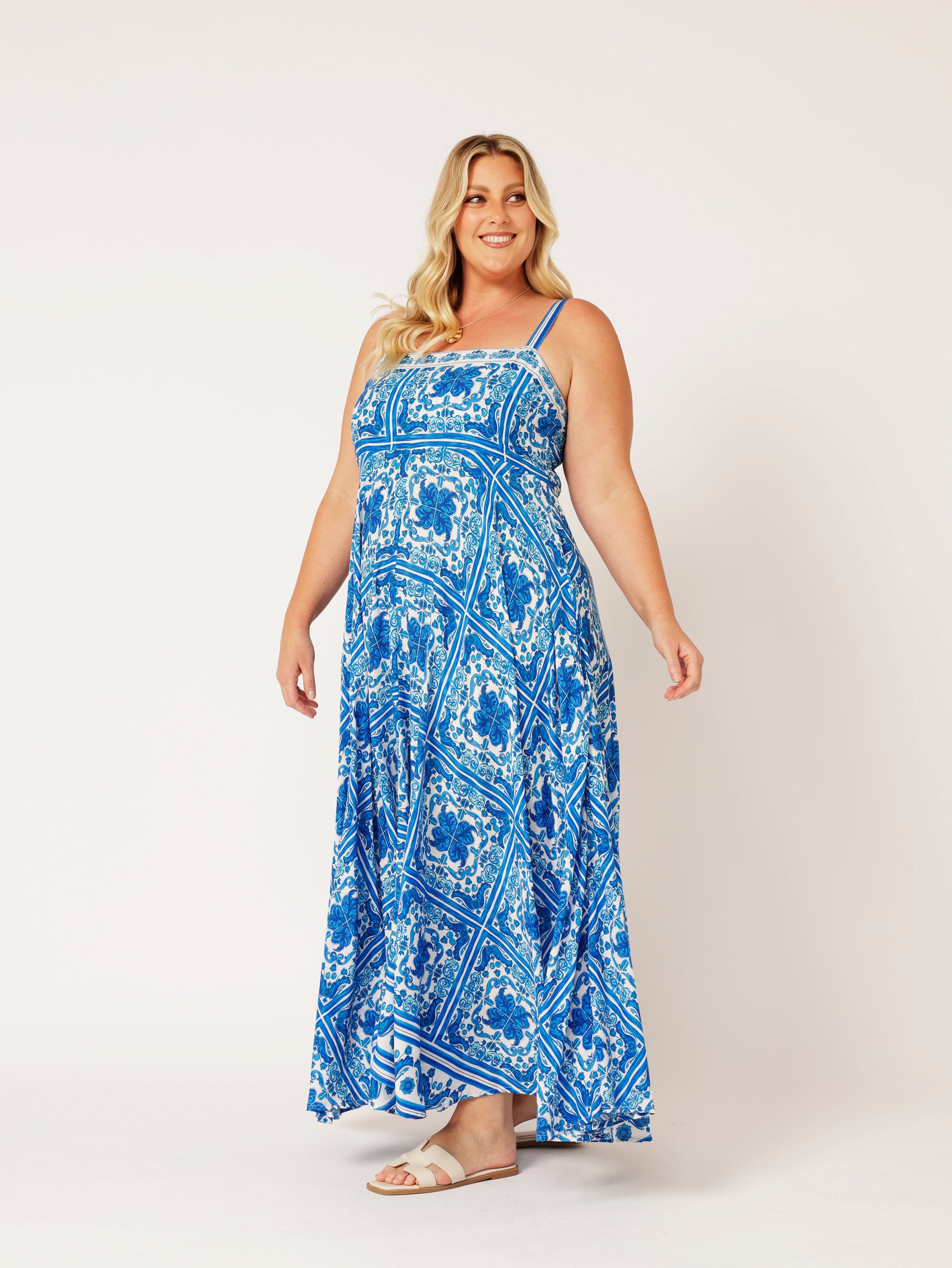 Positano Dress | Amalfi Blue - Saffron Road