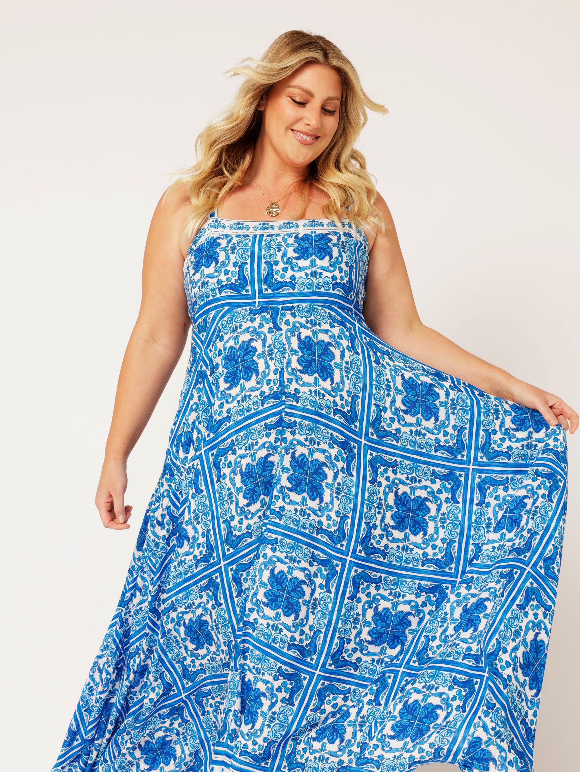 Positano Dress | Amalfi Blue - Saffron Road