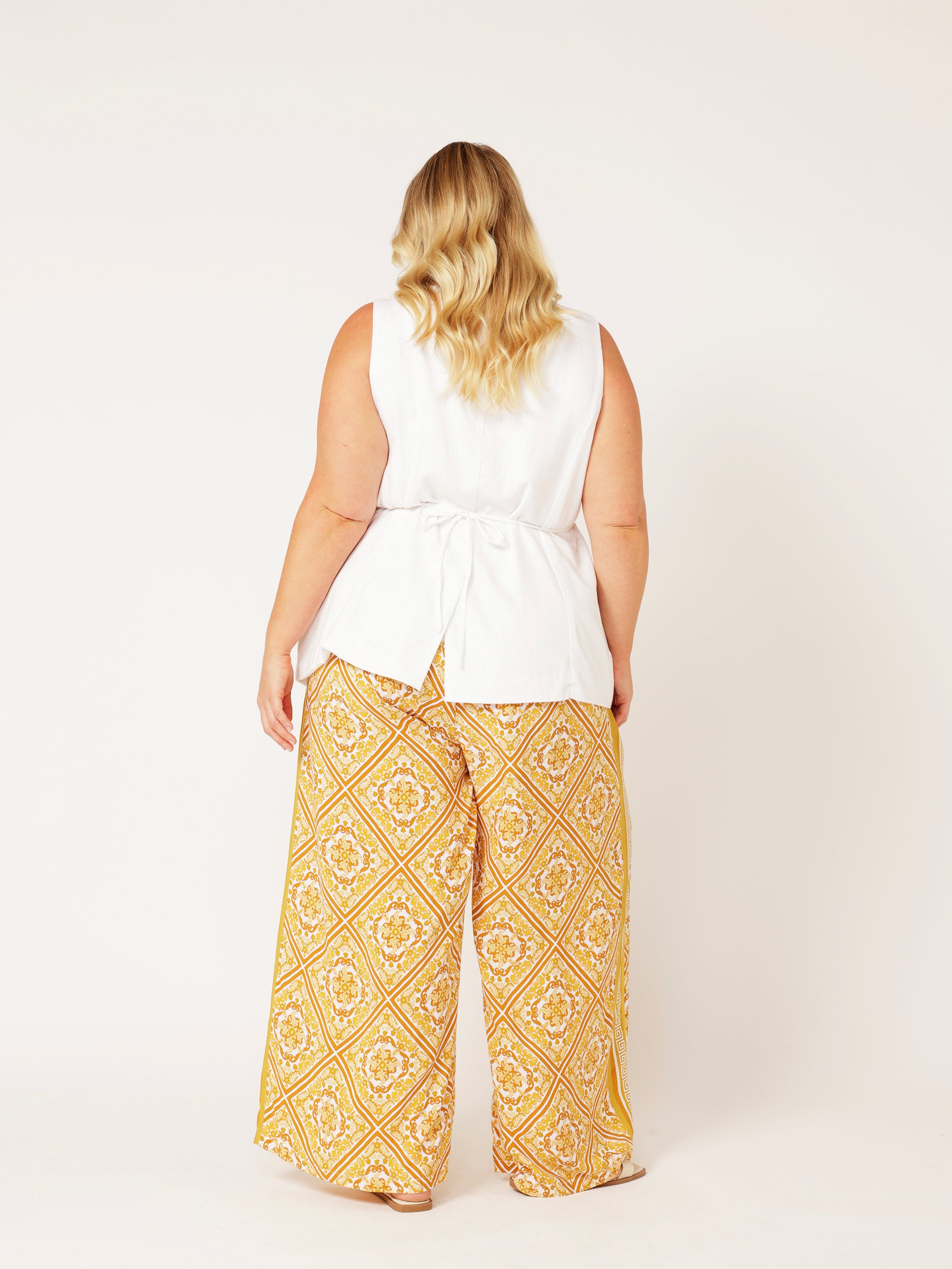 Border Pant | Golden Tile - Saffron Road