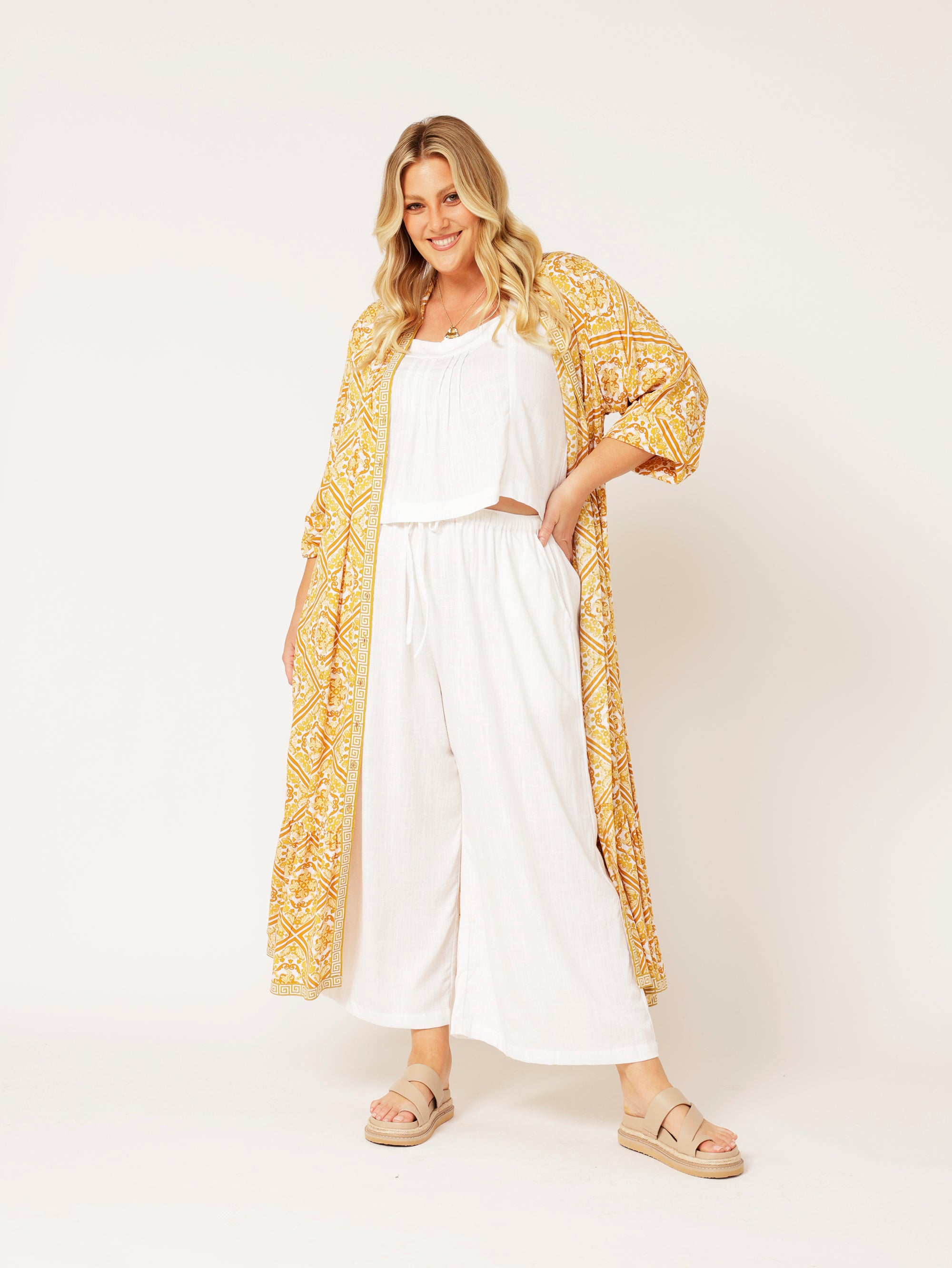 Bentley Shirt Dress MAXI | Golden Tile - Saffron Road