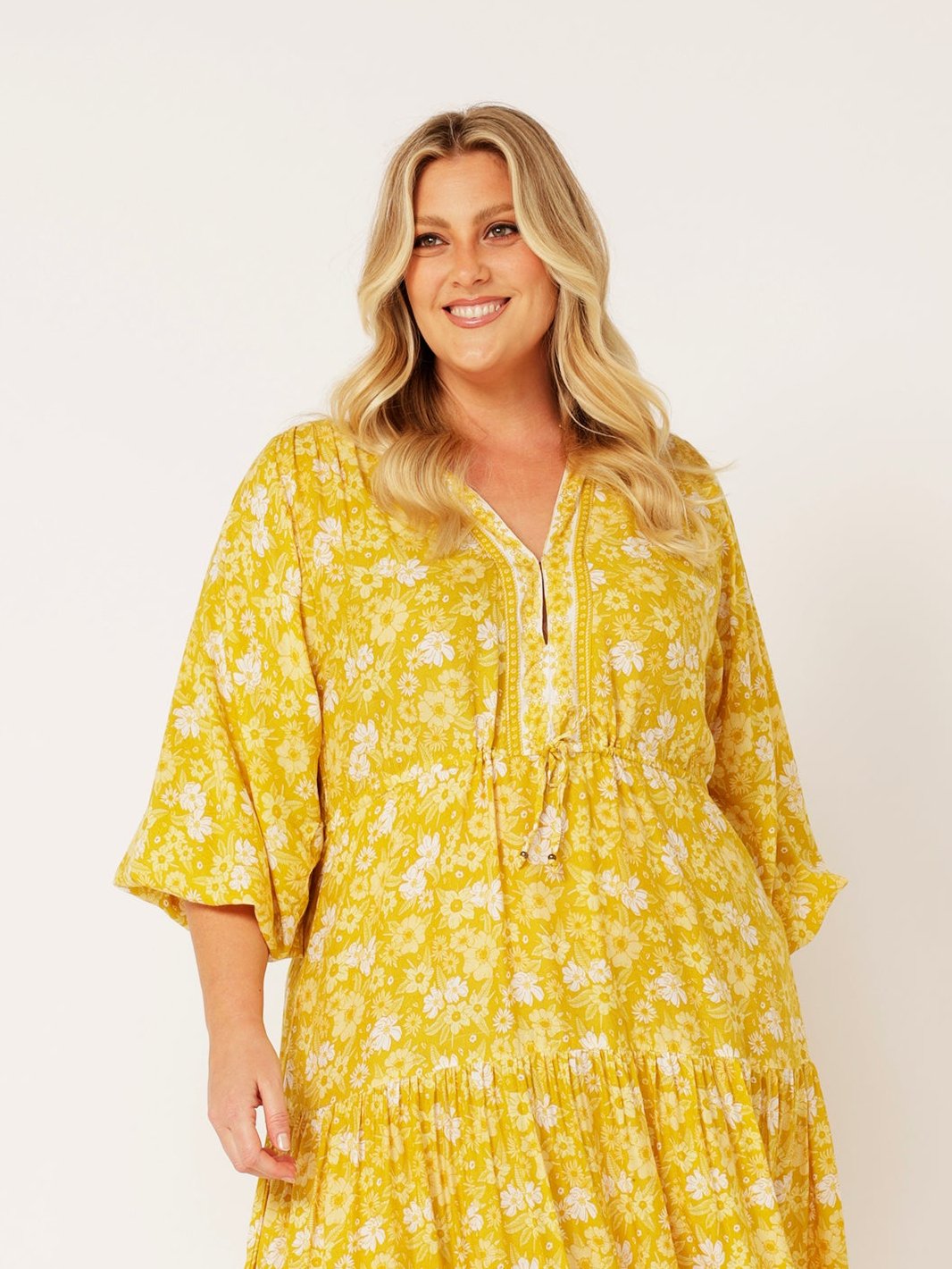 Luna Dress MAXI | Marigold - Saffron Road