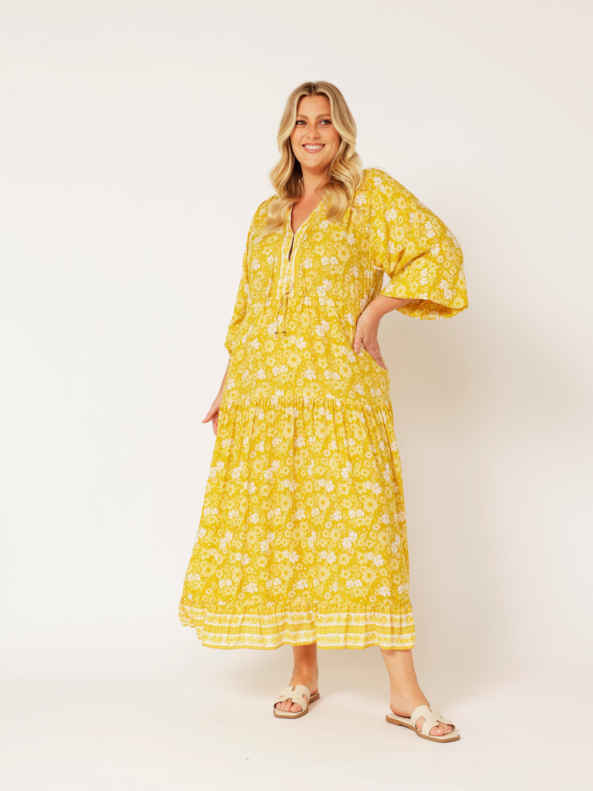 Luna Dress MAXI | Marigold - Saffron Road