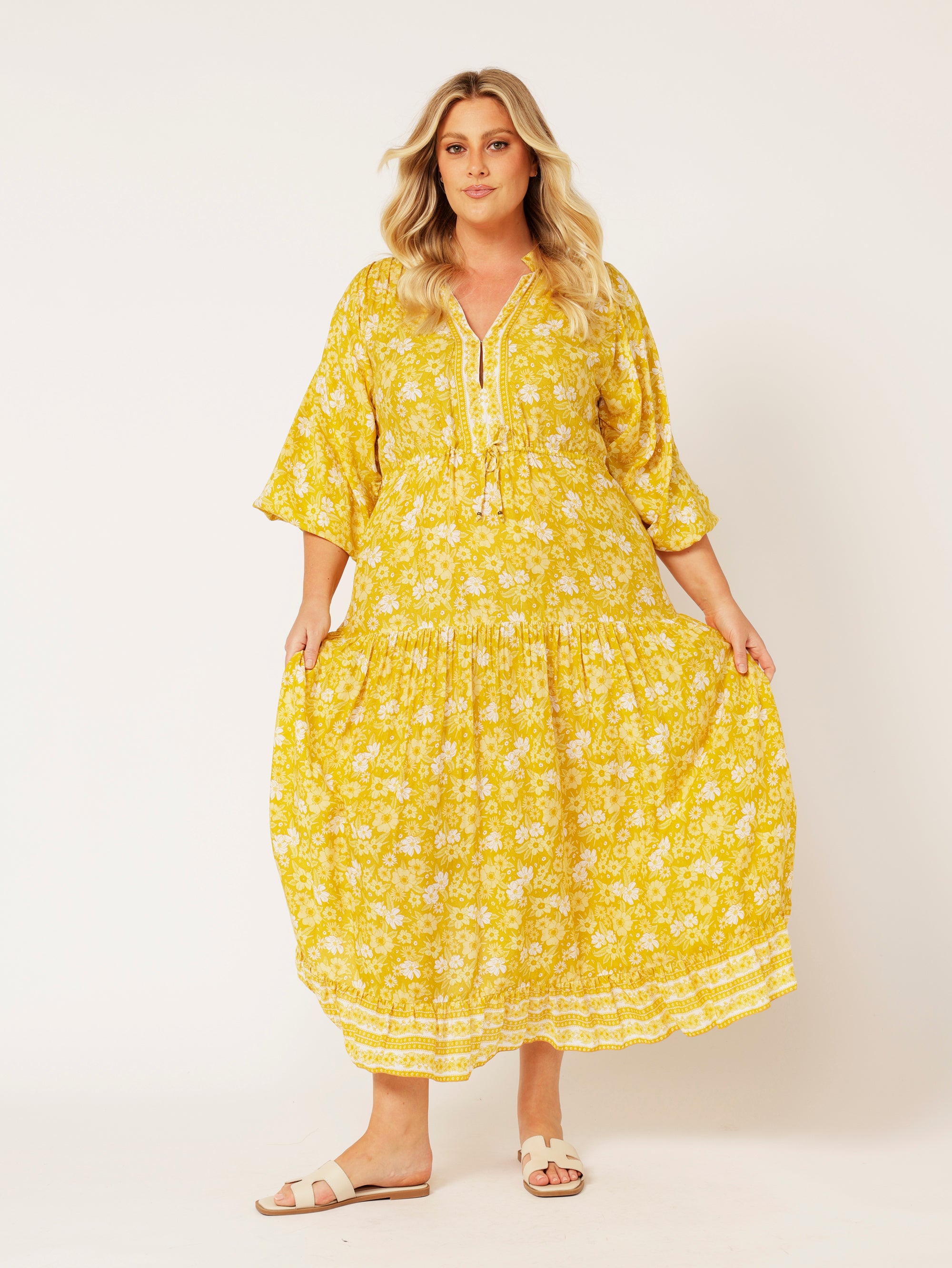 Luna Dress MAXI | Marigold - Saffron Road