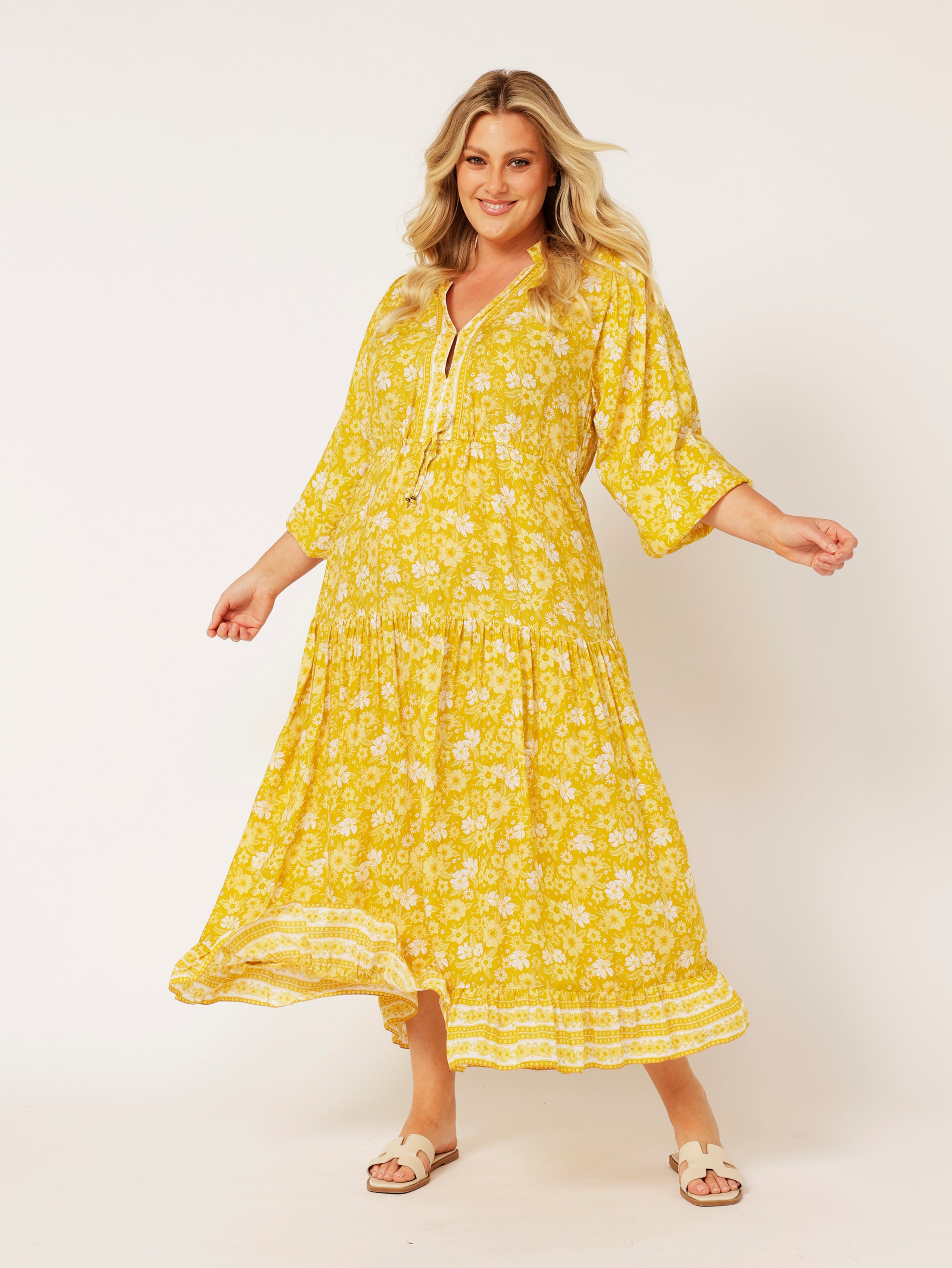 Luna Dress MAXI | Marigold - Saffron Road