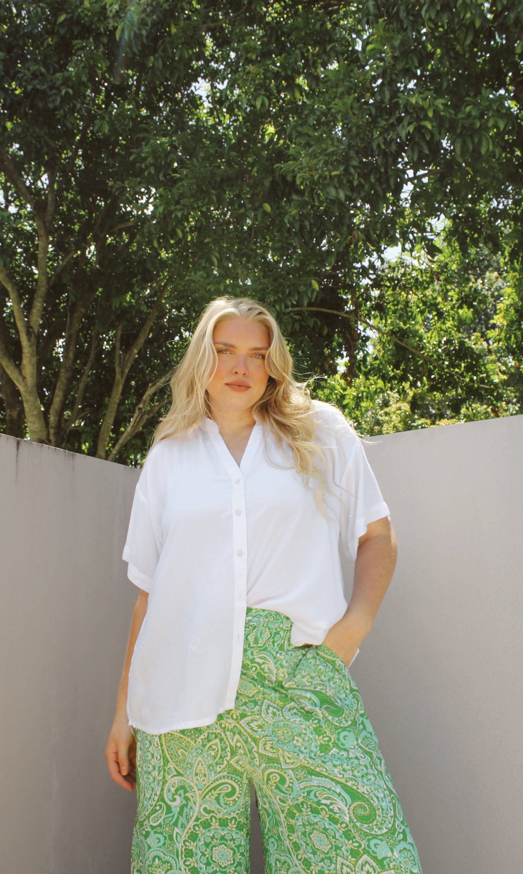 Military Shirt | White - Saffron Road